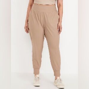 Old Navy PowerSoft Ankle High Rise Jogger Go Dry Plus size Tan Athleisure XXL